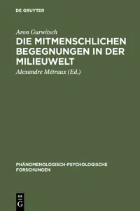 Die mitmenschlichen Begegnungen in der Milieuwelt_cover