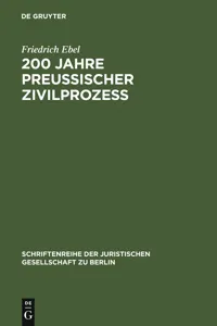 200 Jahre preußischer Zivilprozeß_cover