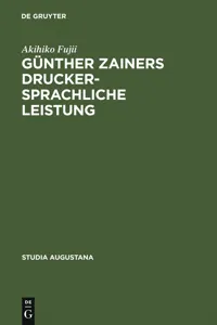 Günther Zainers druckersprachliche Leistung_cover