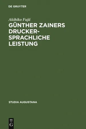 Günther Zainers druckersprachliche Leistung