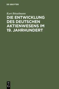 Die Entwicklung des deutschen Aktienwesens im 19. Jahrhundert_cover