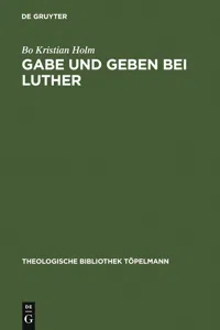 Gabe und Geben bei Luther_cover