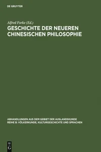 Geschichte der neueren chinesischen Philosophie_cover