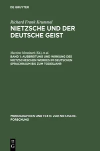 Ausbreitung und Wirkung des Nietzscheschen Werkes im deutschen Sprachraum bis zum Todesjahr_cover