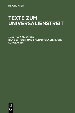 Hoch- und spätmittelalterliche Scholastik