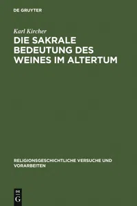 Die sakrale Bedeutung des Weines im Altertum_cover