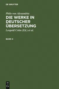 Philo von Alexandria: Die Werke in deutscher Übersetzung. Band 4_cover