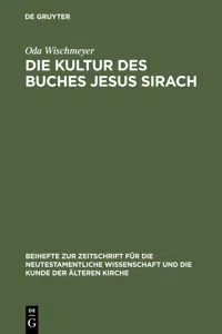 Die Kultur des Buches Jesus Sirach_cover