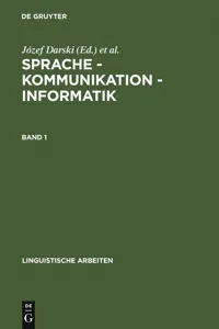 Sprache – Kommunikation – Informatik. Band 1_cover