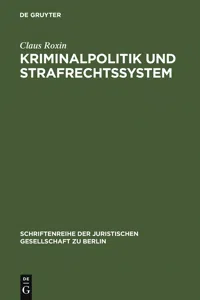 Kriminalpolitik und Strafrechtssystem_cover