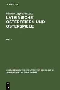 Lateinische Osterfeiern und Osterspiele II_cover