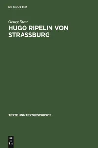 Hugo Ripelin von Straßburg_cover