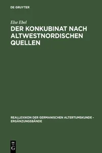 Der Konkubinat nach altwestnordischen Quellen_cover