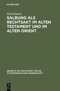 Salbung als Rechtsakt im Alten Testament und im Alten Orient_cover