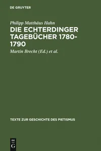 Die Echterdinger Tagebücher 1780-1790_cover