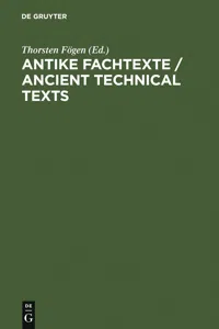 Antike Fachtexte / Ancient Technical Texts_cover