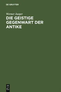 Die geistige Gegenwart der Antike_cover