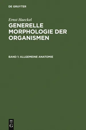 Generelle Morphologie der Organismen