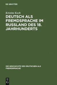 Deutsch als Fremdsprache im Rußland des 18. Jahrhunderts_cover