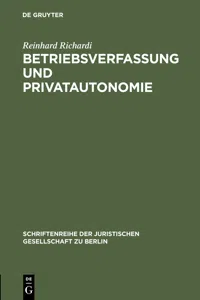 Betriebsverfassung und Privatautonomie_cover