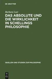 Das Absolute und die Wirklichkeit in Schellings Philosophie_cover