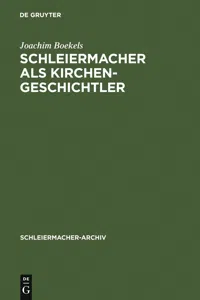 Schleiermacher als Kirchengeschichtler_cover