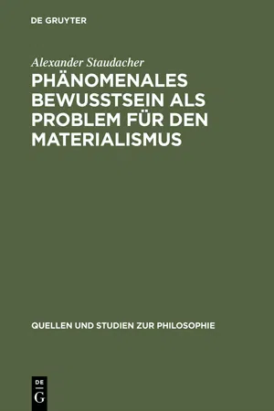 Phänomenales Bewußtsein als Problem für den Materialismus