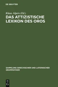 Das attizistische Lexikon des Oros_cover