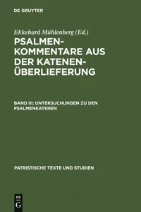 Untersuchungen zu den Psalmenkatenen_cover