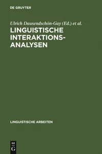 Linguistische Interaktionsanalysen_cover