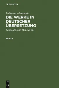 Philo von Alexandria: Die Werke in deutscher Übersetzung. Band 7_cover