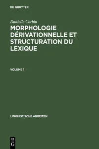 Morphologie dérivationnelle et structuration du lexique_cover