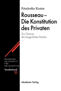 Rousseau - Die Konstitution des Privaten_cover