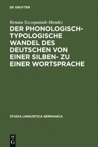 Der phonologisch-typologische Wandel des Deutschen von einer Silben- zu einer Wortsprache_cover