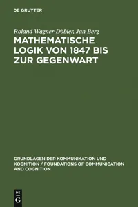 Mathematische Logik von 1847 bis zur Gegenwart_cover