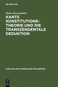 Kants Konstitutionstheorie und die Transzendentale Deduktion_cover