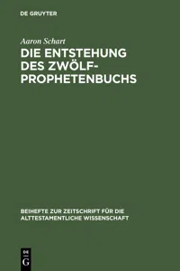 Die Entstehung des Zwölfprophetenbuchs_cover