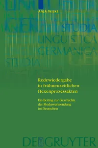 Redewiedergabe in frühneuzeitlichen Hexenprozessakten_cover