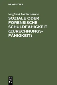 Soziale oder forensische Schuldfähigkeit_cover