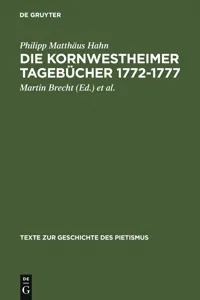 Die Kornwestheimer Tagebücher 1772-1777_cover