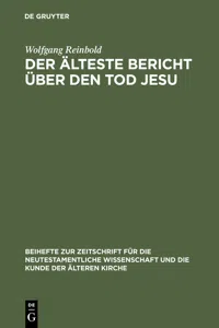 Der älteste Bericht über den Tod Jesu_cover