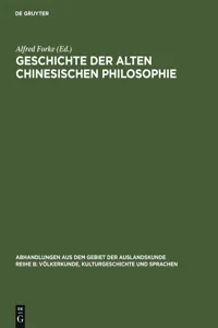 Geschichte der alten chinesischen Philosophie_cover