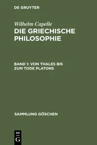 Von Thales bis zum Tode Platons_cover