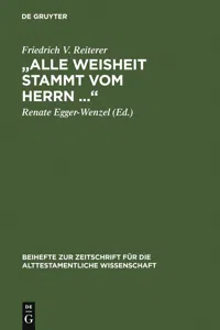 "Alle Weisheit stammt vom Herrn …"_cover