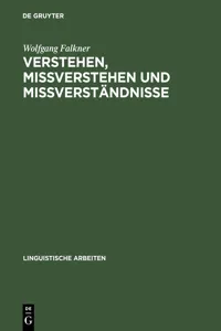 Verstehen, Mißverstehen und Mißverständnisse_cover