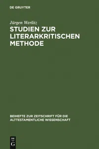 Studien zur literarkritischen Methode_cover