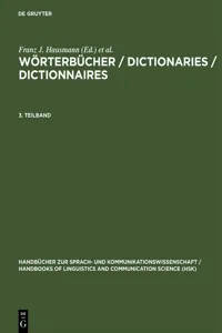 Wörterbücher / Dictionaries / Dictionnaires. 3. Teilband_cover