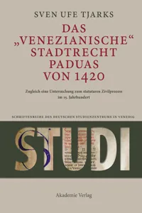 Das Venezianische Stadtrecht Paduas von 1420_cover