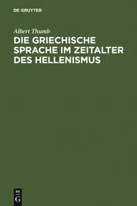 Die griechische Sprache im Zeitalter des Hellenismus_cover