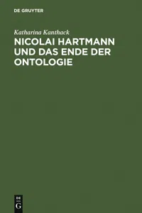 Nicolai Hartmann und das Ende der Ontologie_cover